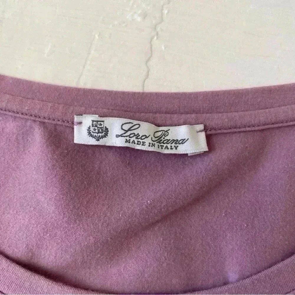 Loro Piana Purple Crewneck Long Sleeve Cotton Blend Size 48 - Picture 3 of 9